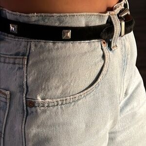 VTG cowhair stud belt✨